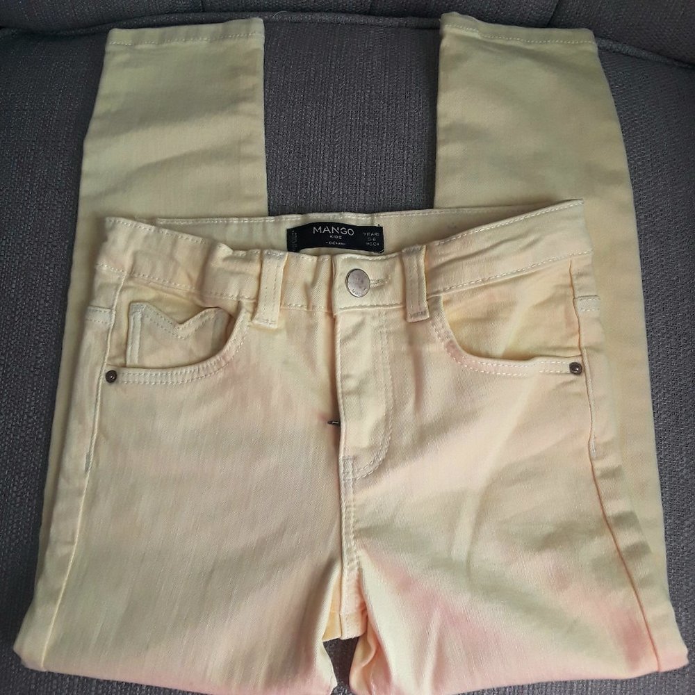 MANGO MNG girls skinny jeans Size5-6 yellow.